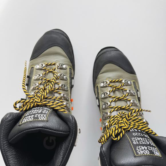 Ganni Green Leather Colorblock Bruna Trekking Hiking Boots Size 7 - Picture 5 of 10